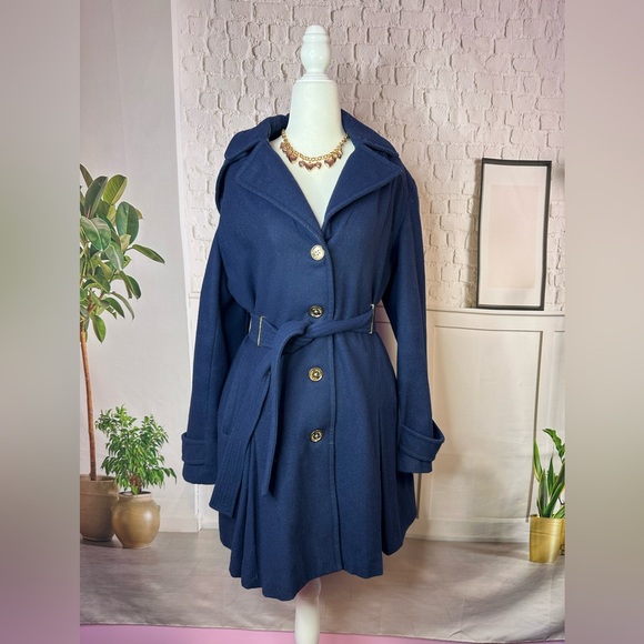 Michael Kors Deep Blue Trench Coat size 10 - Picture 8 of 8